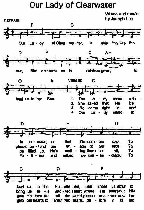 Our Lady of Clearwater song (page 1)