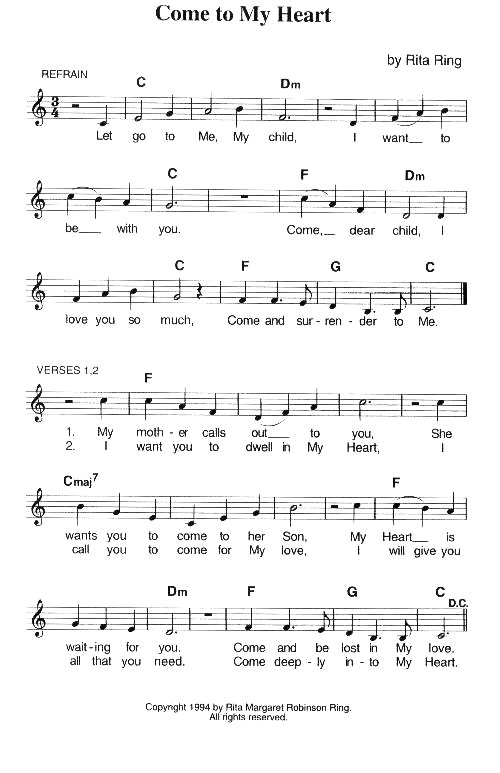 Come to My Heart - Sheet Music