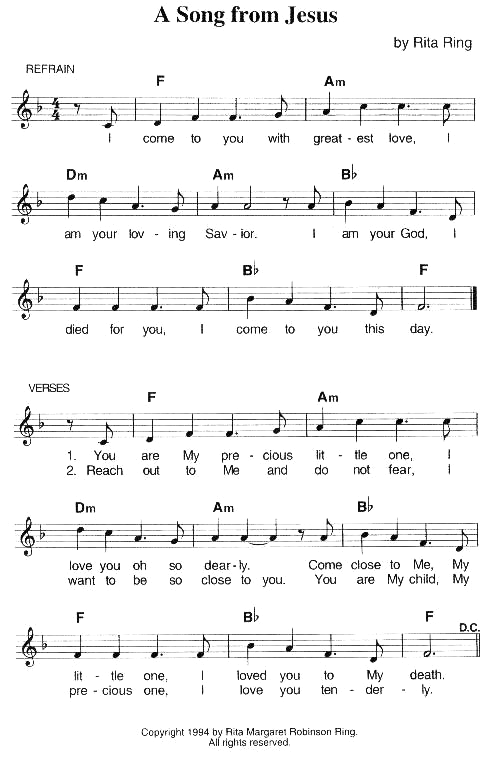 A Song From Jesus - Sheet Music