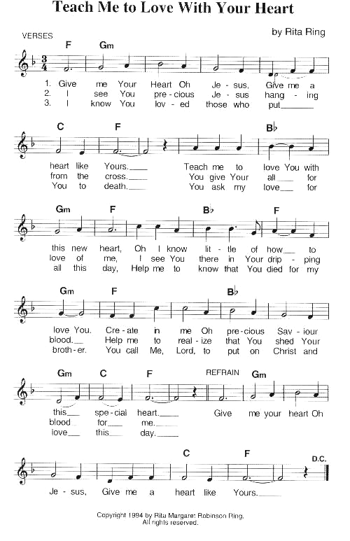 Teach Me To Love With Your Heart - Sheet Music