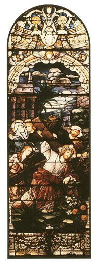 Jesus Carries His Cross Stained Glass Window