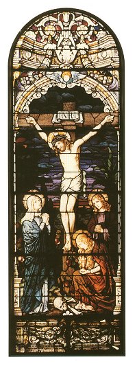 Jesus Dies on the Cross Stained Glass Window