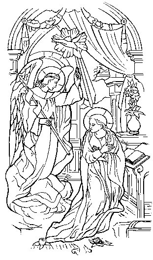 The Annunciation - Shepherds of Christ Rosary Coloring Book