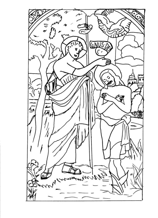 Jesus Baptism Bible Coloring Pages