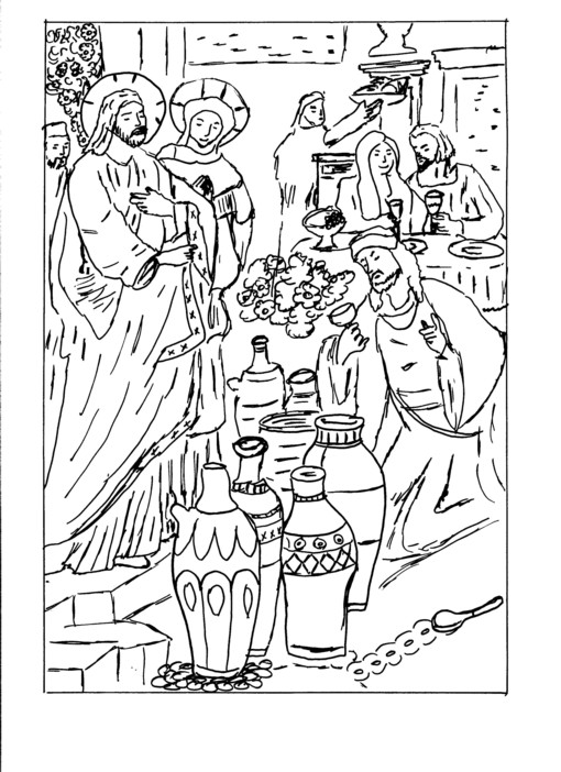 The Wedding At Cana Coloring Page